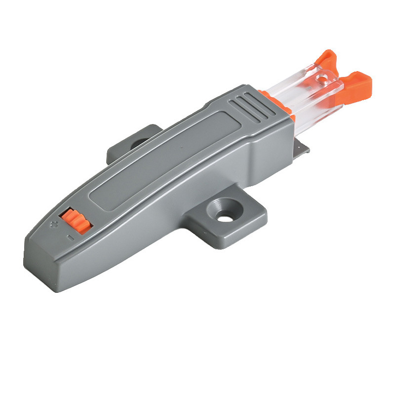 Tirador de puerta de armario con empujador de cajón autoblocante y resorte tipo "snap-on" para gafete