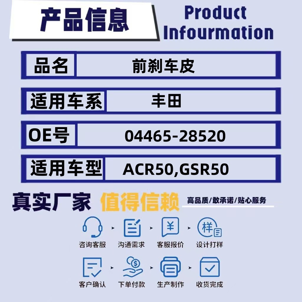 Suitable for Toyota Previa Acr50 Alpha Gsr50 Front Brake Pads 04465-28520