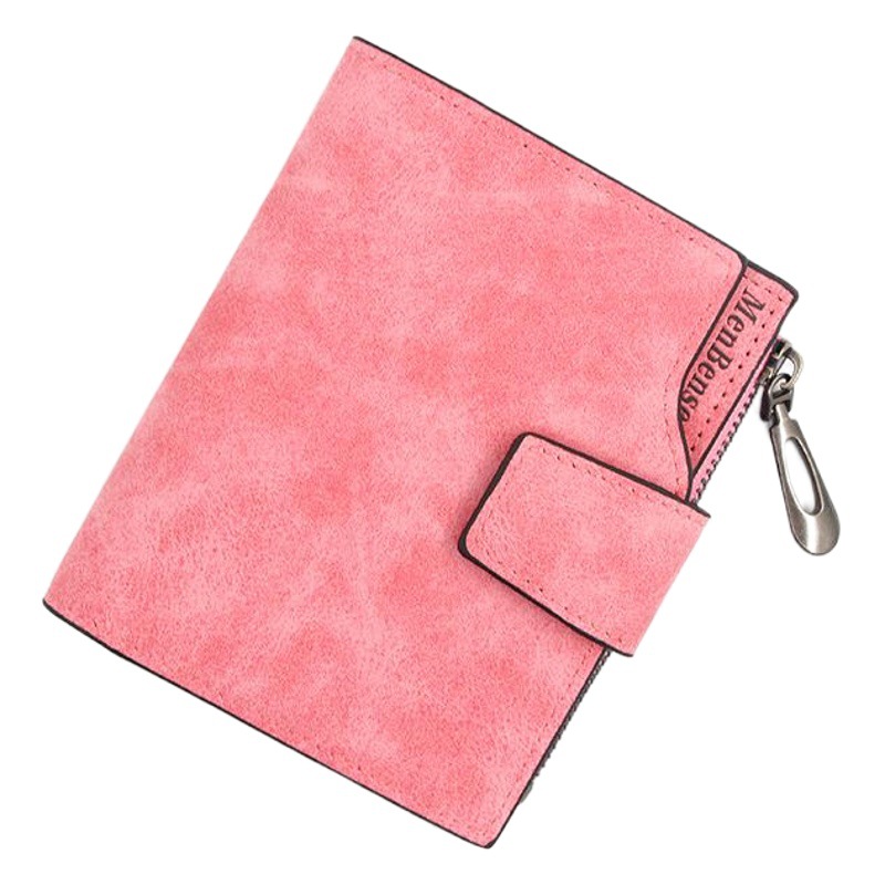 Nueva billetera de mujer hebilla de cremallera corta de gran capacidad Multi-Tarjeta esmerilada billetera pequeña billetera de mujer