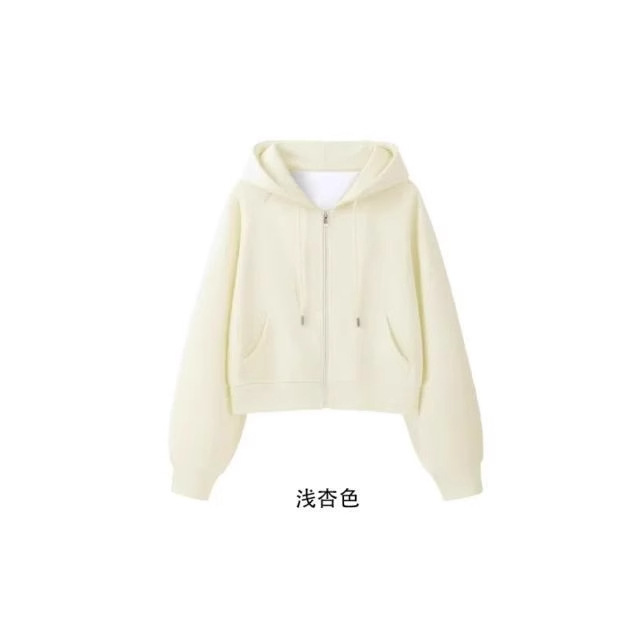 모조 면 중국면 양모 복합 320G 짧은 지퍼 얇은 스웨터 여성 빈 버전의 코트 2024 새로운