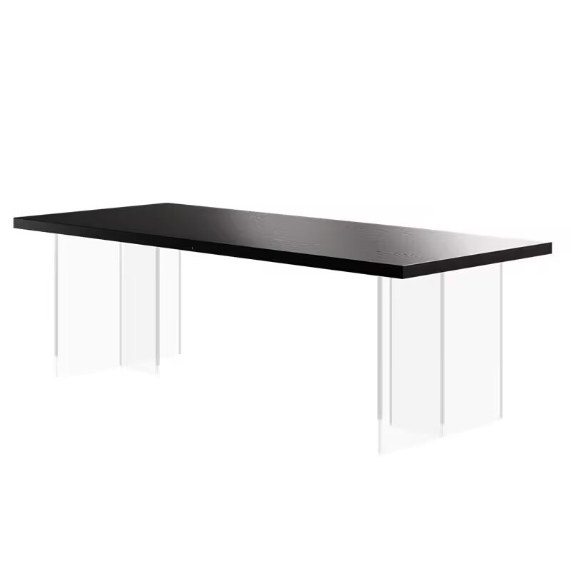 Mesa de comedor de madera sólida de estilo nórdico, mesa flotante acrílica, mesa de comedor de estilo silencioso, mesa de reunión, mesa de oficina, mesa de trabajo