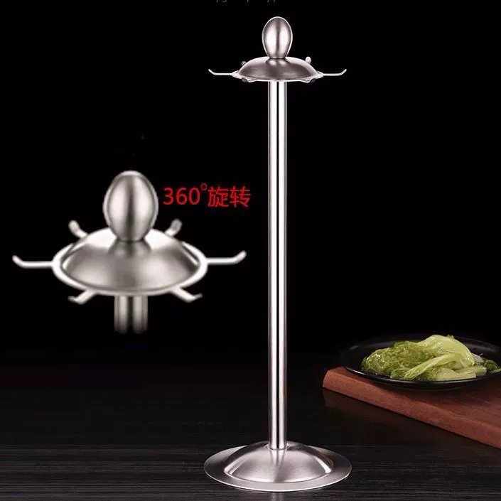 Stainless steel kitchenware hanging rack six hook bracket spatters spoon spoon frying spoon spoon spoon spoon spoon spoil germ bonus gurgery storage rack