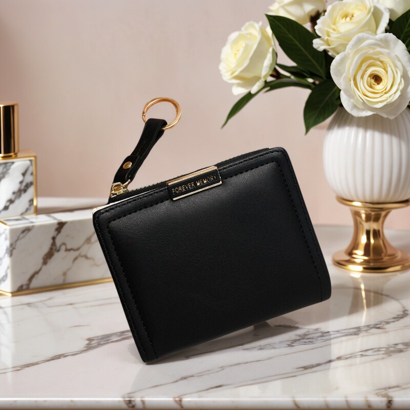 Korean Style Fashionable Women's Short Zipper Side Pull Wallet Multi-Card Slot Coin Purse Id Bag Card Bag Coin Women's Wallet