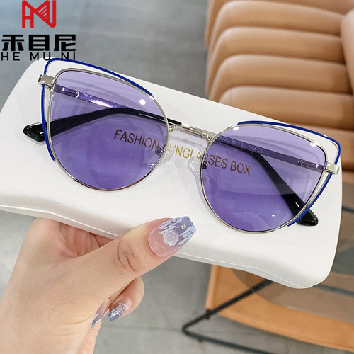 Cat-eye sunglasses Korean style sunglasses for women new retro personalized sunglasses for women street photography fashion decorative glasses
