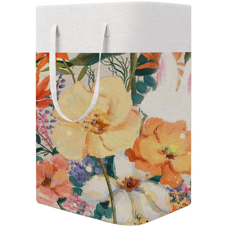 Barril de almacenamiento de impresión de tela de gran capacidad transfronterizo, artículos diversos, cestas de ropa sucia, cestas de lavandería plegables para el hogar se pueden personalizar