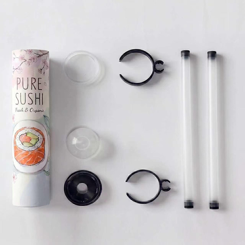 Tubo Cilíndrico de Papel para Sushi de Material de Grado Alimenticio Empujable para Comida Japonesa para Llevar