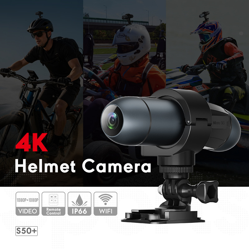 New 4K Action Camera with Front and Rear Dual Recording, Wifi, Head-Mounted for Motorcycle Riding, High-Definition, Waterproof and Anti-Shake Camera