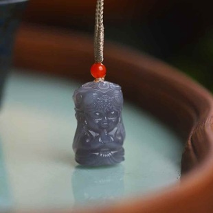 Natural Xinjiang Hetian Jade Jade Supply Chain Qinghai Material Old Material Smoke Purple Jade Zakilam Pendant with Certificate