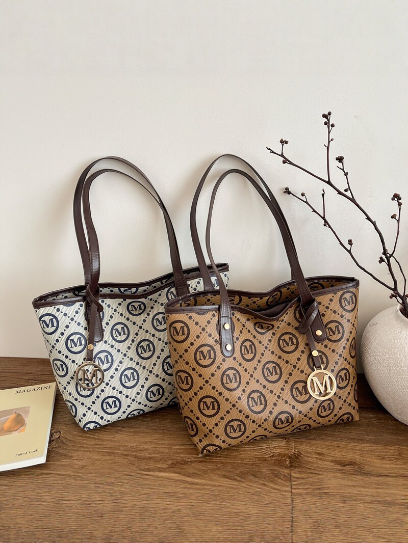 2026 nuevo retro de gran capacidad bolso de mujer de moda viaje bolsa de hombro bolso de mano letras impresa bolsa comodo