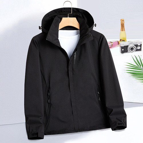 Jackets for men and women, spring and autumn thin single-layer windproof and waterproof jackets, outdoor sports mountaineering wear, windbreakers printed by manufacturers