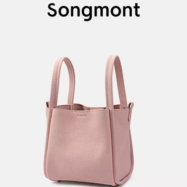 Songmont 山下裕松 中型野菜かごシリーズ 第一層牛革 新ロックバックル 大容量ポータブルバケットバッグ|undefined