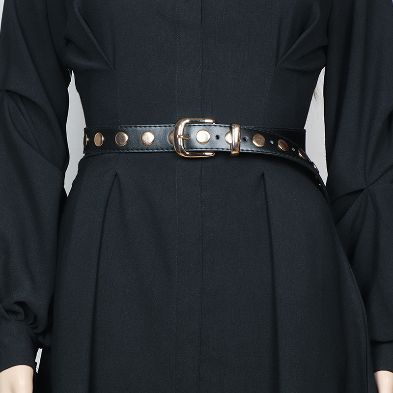 Új szegecses öv, férfi divatos punk farmeröv, férfi és női ifjúsági hip-hop utcai tánchoz való díszítő öv_voghion.com