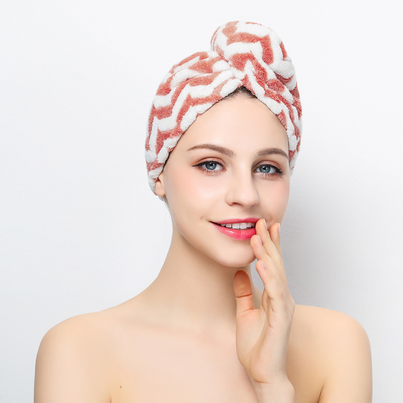 珊瑚绒折纹加厚干发帽女超细纤维家用速干吸水包头巾礼品logo定制|ms