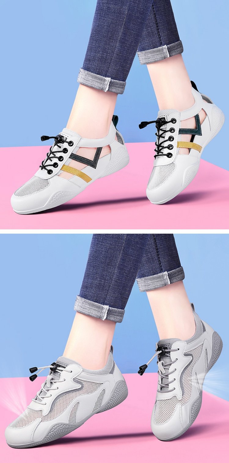 Giày sneaker nữ da thật đục lỗ thoáng khí đế bệt — B5-05=giá trị thông số Kd, (cài 2), Mễ Lam 1061 (kiểu chạm rỗng mùa hè), Nâu gạo 58.380 (kiểu xuân thu), Gạo xám 58.380 (kiểu xuân thu) chi tiết 3