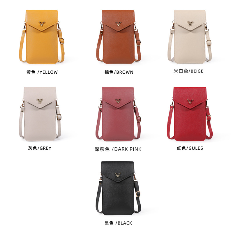 2023 nueva tendencia de moda bolso del teléfono móvil de las mujeres ins primavera y verano color sólido estudiante textura mini mensajero bolsa al por mayor