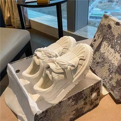 D's 2024年高級版シェルトゥホワイトスニーカー、女性用多用途厚底カジュアルスポーツシューズ、プラットフォームシューズ、レディースシングルシューズ