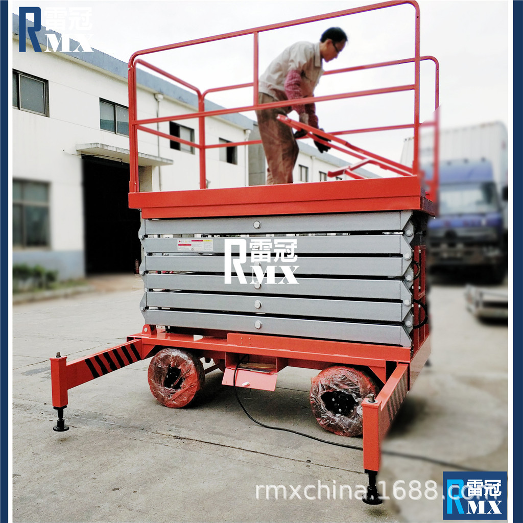 【平稳作业】楼体维修墙面清洁维修sjy移动式剪叉升降电动脚手架