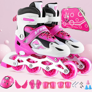 Boys and Girls Skates Children's Beginners Full Set Flash Children's Roller Skates Factory Direct Sales Wholesale