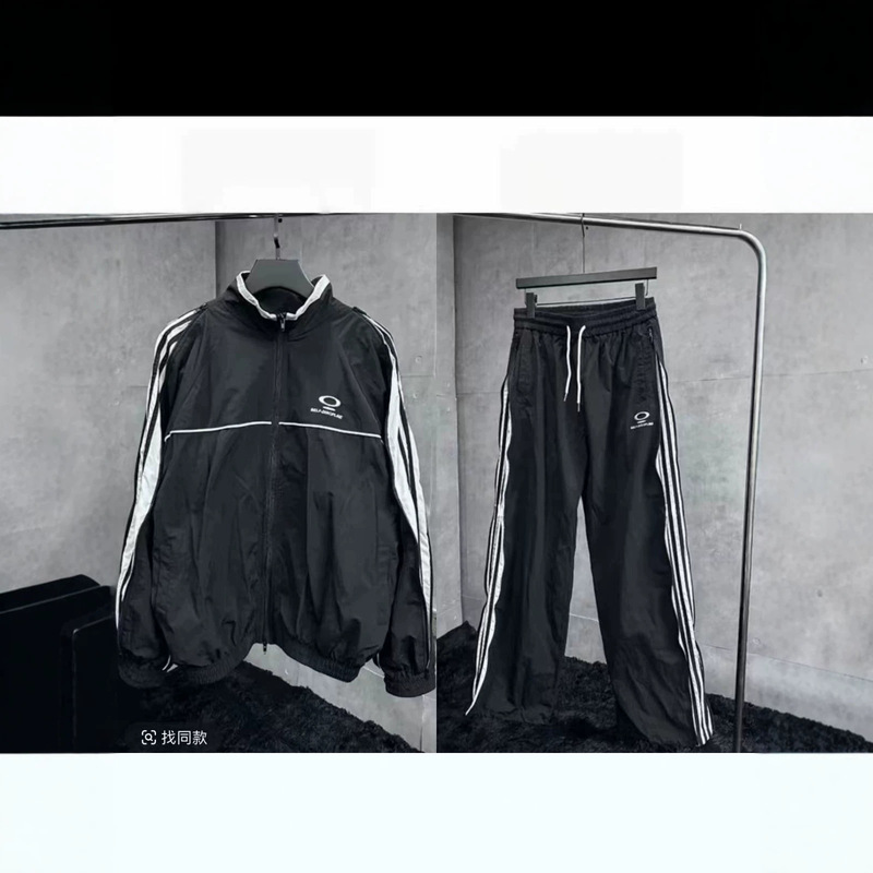 2026 Autumn Men's Sports Suit, American-style Straight Striped Casual Pants, New Three-piece Jacket Set