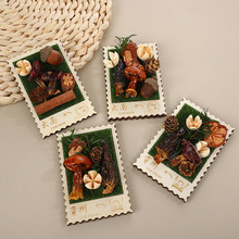 云南蘑菇立体冰箱贴创意仿真植物食玩磁性贴旅游纪念品木质磁力贴