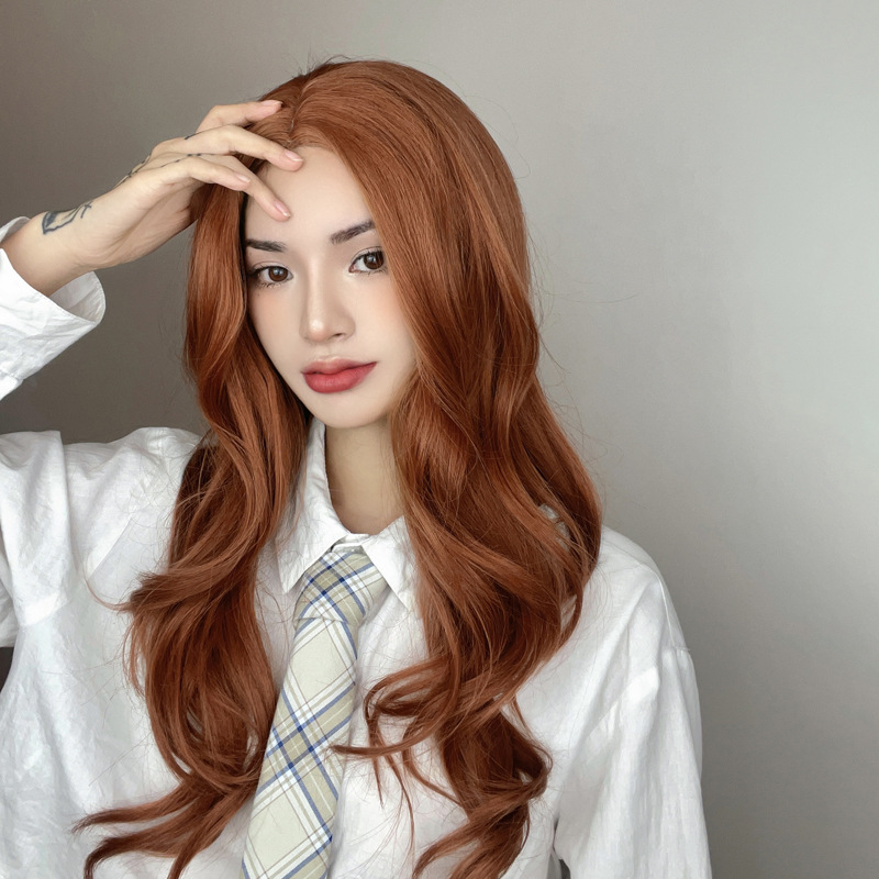 [Korean Style Middle Parted Big Waves] Matte Texture Wig Stage Wig Wholesale Cos Wig Style