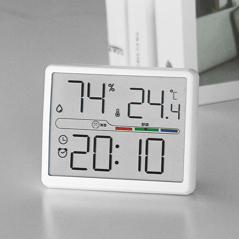 中文版简约时钟便捷温湿度时钟多功能磁吸冰箱钟802