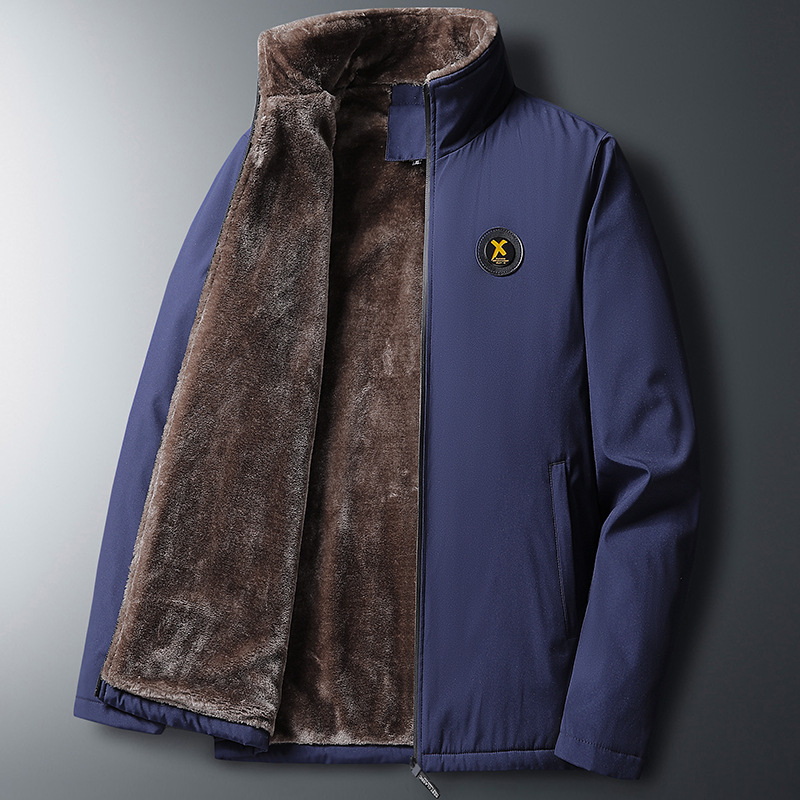 Ropa de invierno de cordero, chaqueta de algodón para hombre, 2024 otoño y invierno, chaqueta de algodón de mediana edad, chaqueta de algodón para papá