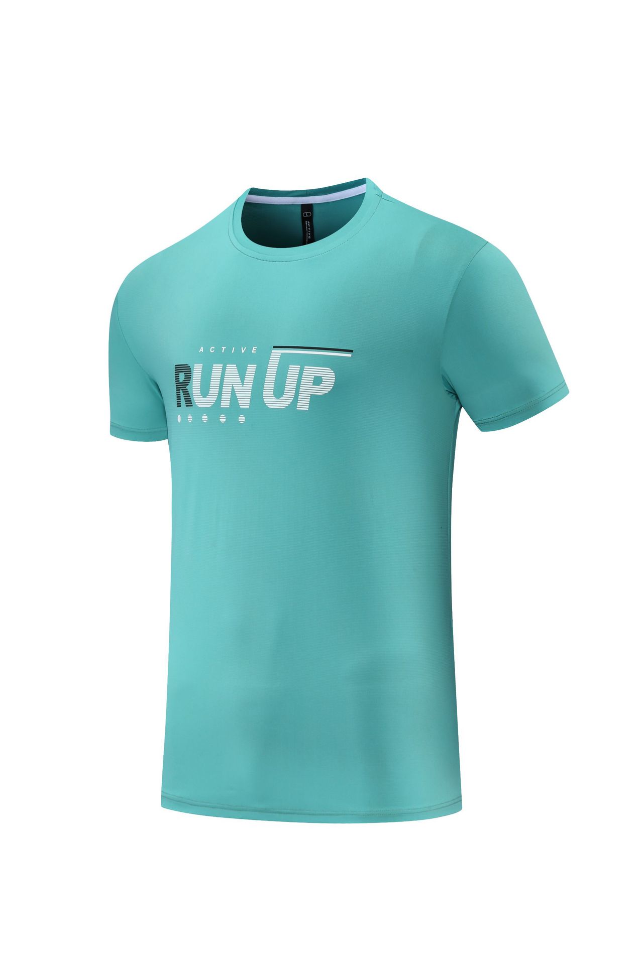 Moda casual impreso de manga corta Camiseta de los hombres de verano Delgado cuello redondo estiramiento ropa de secado rápido correr ropa de entrenamiento deportes top