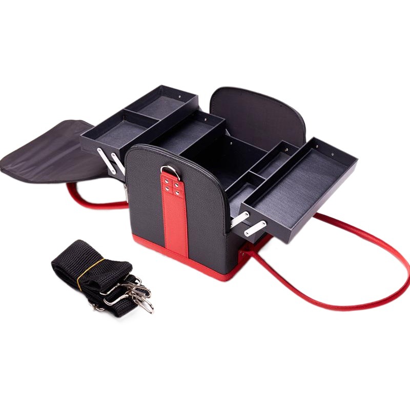 Simple color a juego portátil estilo coreano bolsa de cosméticos bolsa de almacenamiento multi-capa de maquillaje grande artista maquillaje manicura bolsa de tatuaje bolsa