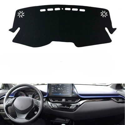 Suitable for the new Toyota CHR center console light-blocking mat, decorative modification, sun protection, anti-slip, and heat-insulating mat (Günəş əleyhinə siperlik) - black-border-left-hand-drive-single-layer-polyester