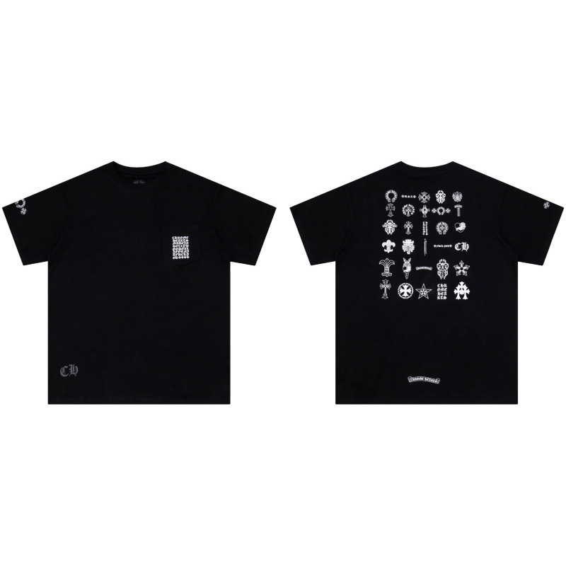クローバーTシャツのクロスボーダーハイバージョン、ゆったりとしたトレンディなクローバークロスプリント、男女カップル同じスタイルの半袖|undefined