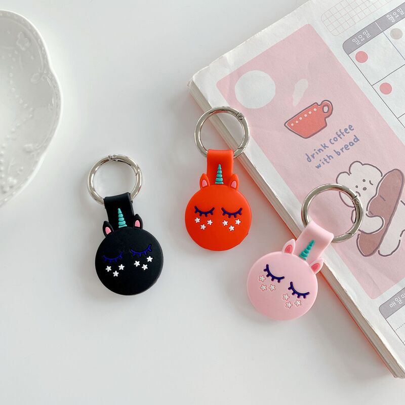 Airtag Silicone Protective Cover Cartoon Suitable for Apple Locator Tracker Anti-lost Device Keychain Protective Cover