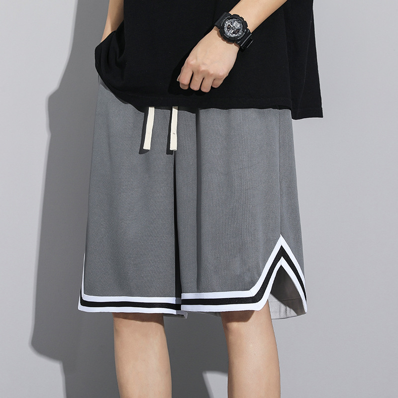 Pantalones cortos de baloncesto deportivos pantalones casuales de los hombres pantalones de los hombres de seda de hielo de verano Pantalones de correr rectos europeos y americanos