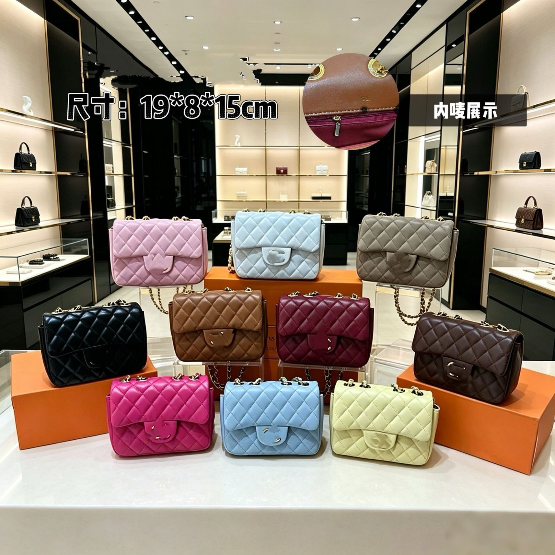 New cross-border style small Chanel-inspired quilted chain fashion commuter bag, versatile small square handbag, shoulder and crossbody bag for women