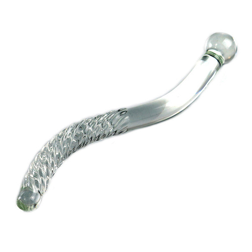 Transparent glass extended penis manual insertion rod anal plug sex appliance female erotic adult masturbation device for women