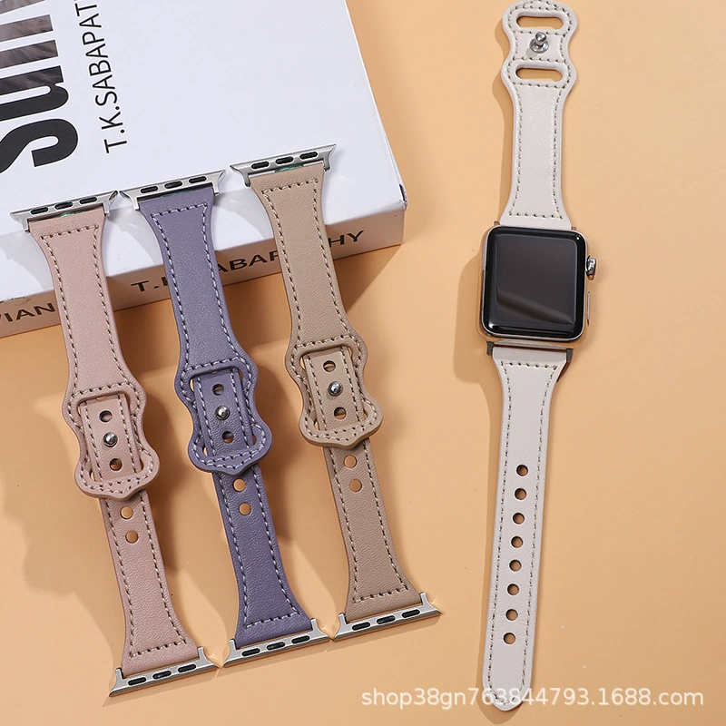 Для Apple Watch Apple iwatch78 маленький кожаный ремешок на талии 6SE543 тонкий ремешок через границу