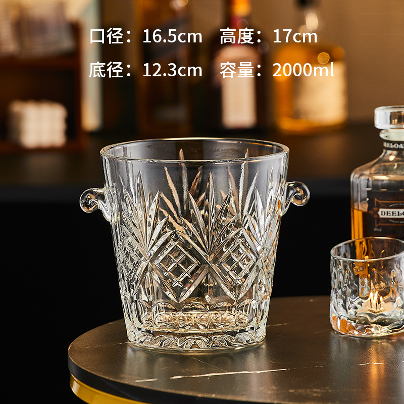 Vidrio de cristal creativo barril de hielo de cerveza de vino tinto barril de hielo europeo gran barril de champán