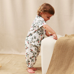 兒童短袖襯衫柔軟舒適翻領夏季男童女寶襯衣抽象碎花潮流休閒上衣