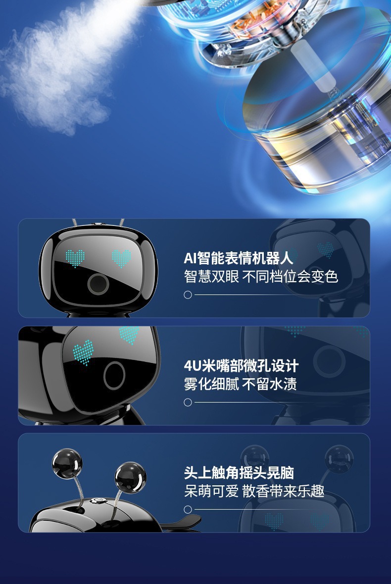 Intelligent Robot Spray Aromatherapy for Car Air Vents, High-End Car Fragrance to Remove Odors