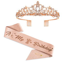 跨境生日派對套裝皇冠女神水鑽皇冠頭飾婚禮新娘皇冠發箍批發