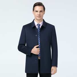 专柜羊毛大衣男2025中老年秋冬季羊毛夹克大衣商务休闲领导爸爸装