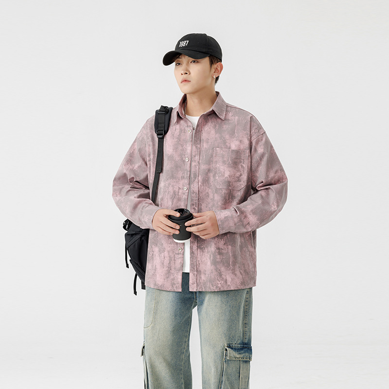 Men's Fashion Printed Shirt Autumn New Loose Stylish Trendy Spring and Autumn Shirt Stylish Shirt Jacket