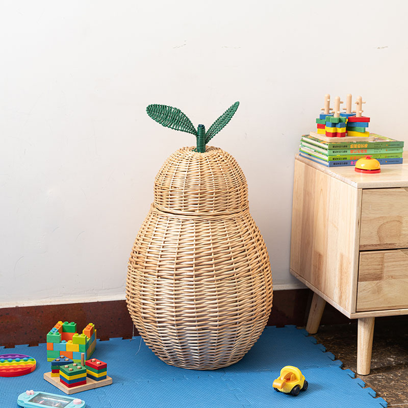 Cesta de almacenamiento de estilo de seda de caña personalizada baño ropa sucia juguetes cesta de almacenamiento de decoración de alojamiento residencial de hoteles cesta de almacenamiento