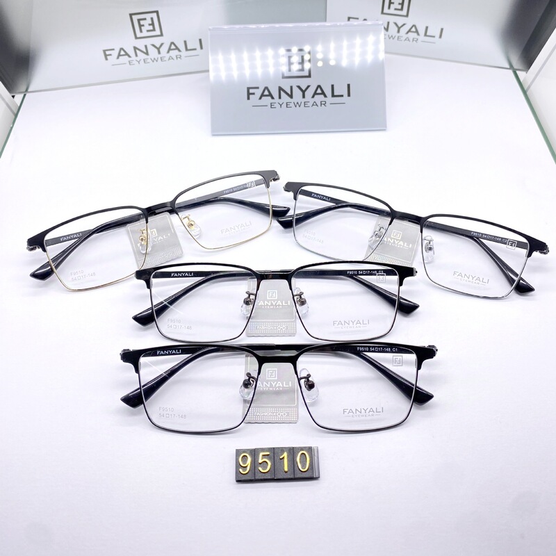 Wholesale F9510 Ultra Light Fashion Casual Half Titanium Joker Eyebrow Frame Super Elastic Comfortable Mirror Legs Not Easy to Decolorization