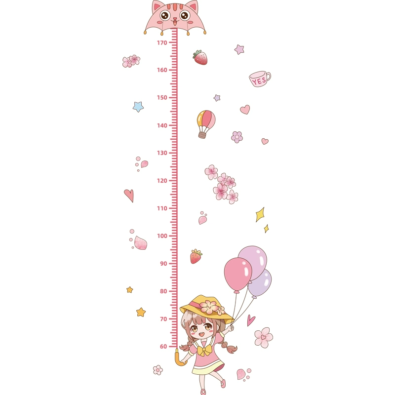 Наклейка на стену для роста ребенка 3d трехмерная компоновка на стене самоклеящаяся детская наклейка для измерения роста мультфильм может быть полным