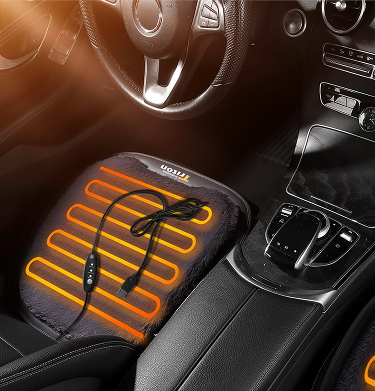 Cross-Border Amazon Car Heated Seat Cushion Office Computer USB Plush Heated Seat Cushion Quick Heating Factory Direct Sale