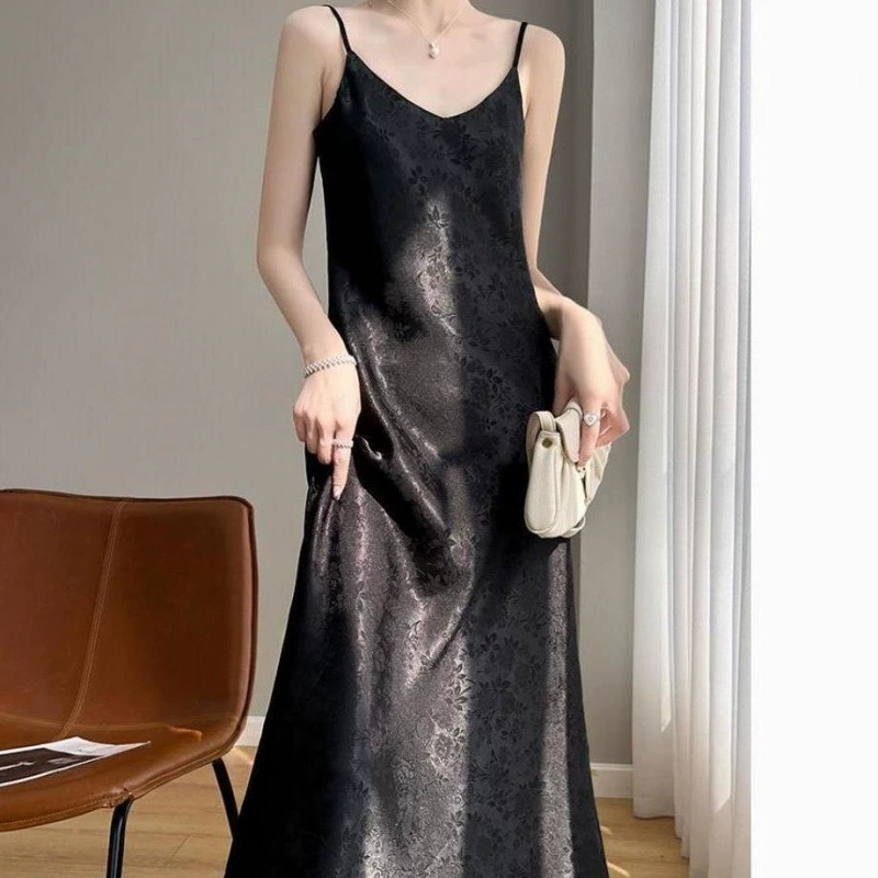 Шелковое платье из шелковицы и подтяжки женское лето новая юбка в форме буквы