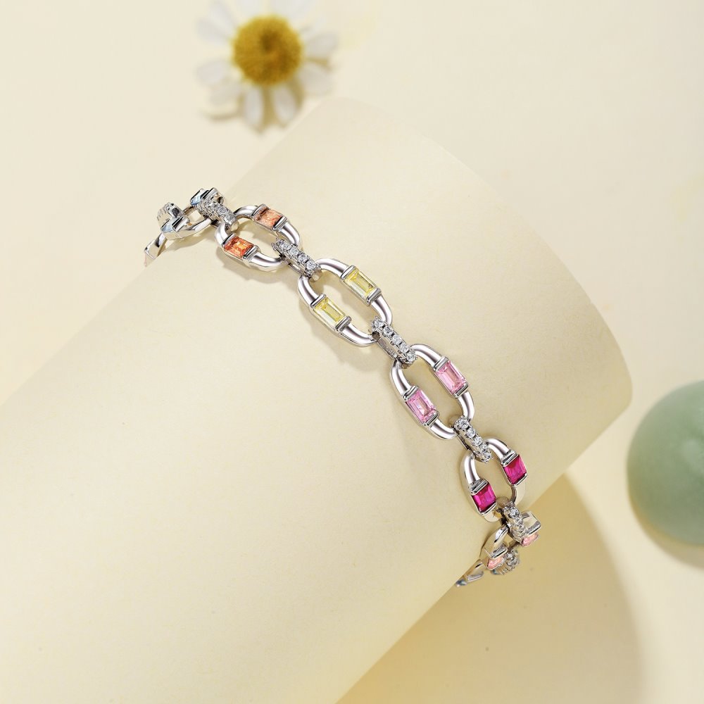 40g Weight Zircon Inlay Material Tennis Bracelet Classification 1 Piece Quantity Banquet, Party Occasion 925 Sterling Silver Material Geometric Pattern Women's Gender Plating, Inlay Design Elegant, Luxurious, Shiny Style 925 Sterling Silver Tennis Bracelet Elegant Luxurious Shiny 5