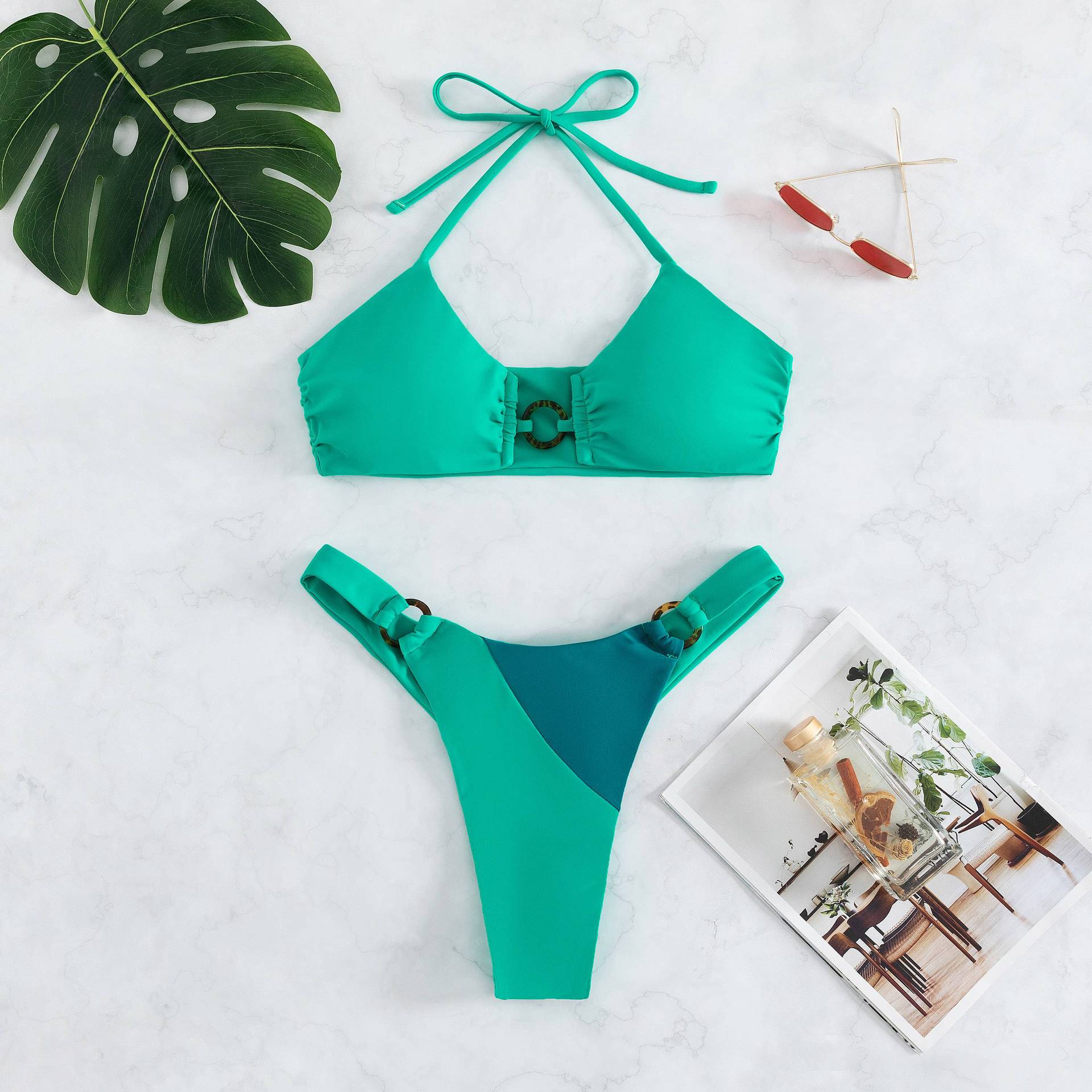 Women's Solid Color 2 Piece Set Bikinis display picture 12