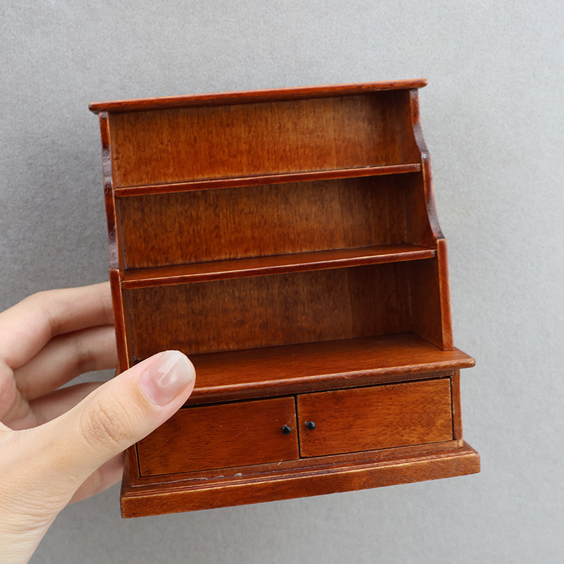 1:12娃娃屋dollhouse迷你家具木质工艺品微缩场景摆件多层置物柜|undefined